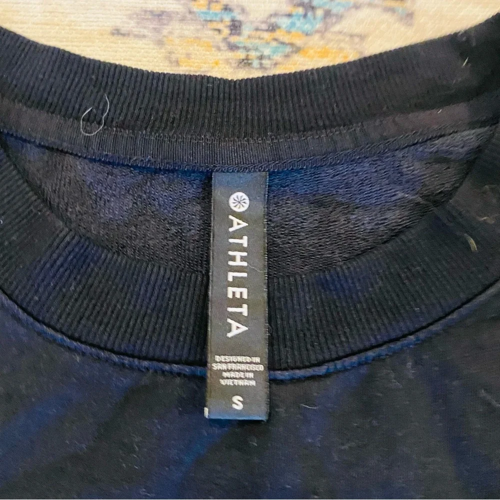 Athleta Balance Sweatshirt Dress Black Pockets Small - Picture 6 of 6